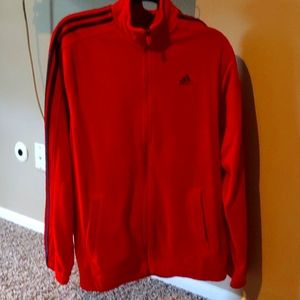 Soft red adidas track top size medium usa